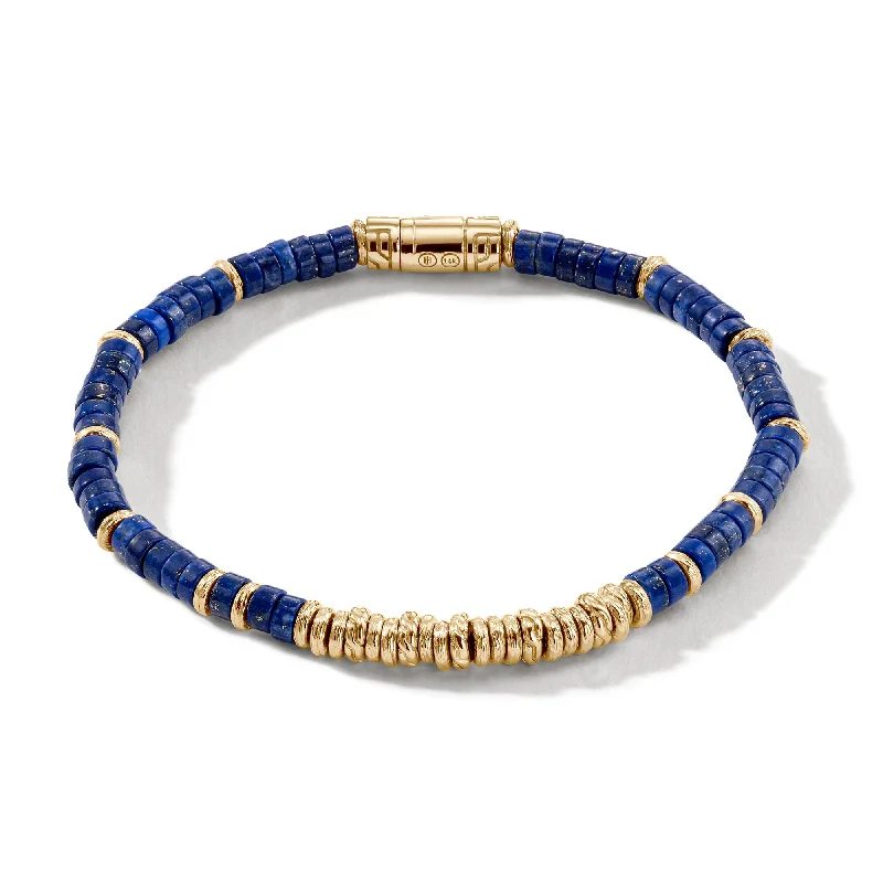 chain bracelets for women -Heishi Beaded Bracelet - Lapis Lazuli