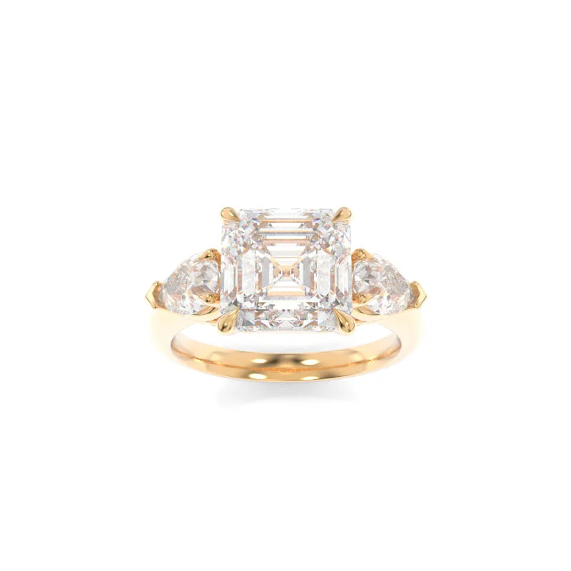 engagement rings with a thin band for women -Charlotte Solitaire Asscher