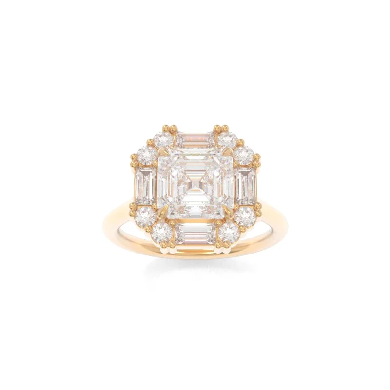 yellow gold engagement rings for women -Cordelia Solitaire Asscher