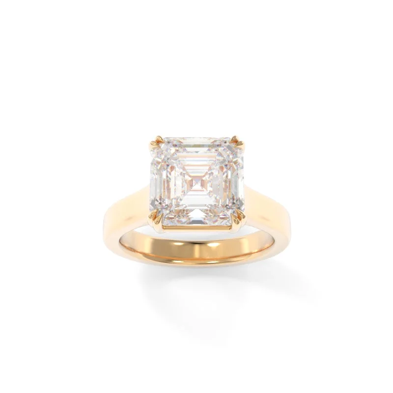 engagement rings with side stones for women -Sloan Solitaire Asscher