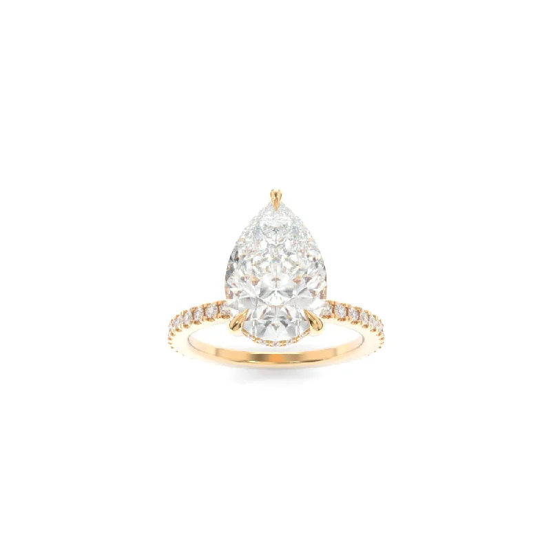 engagement rings with a thin band for women -Avery Ring Pear