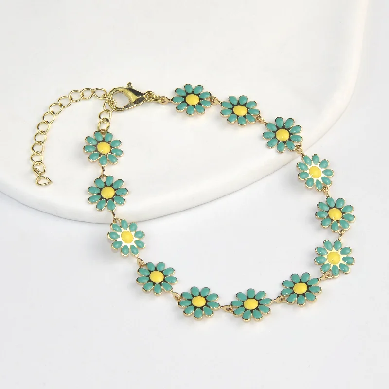 Green Big Daisy Bracelet