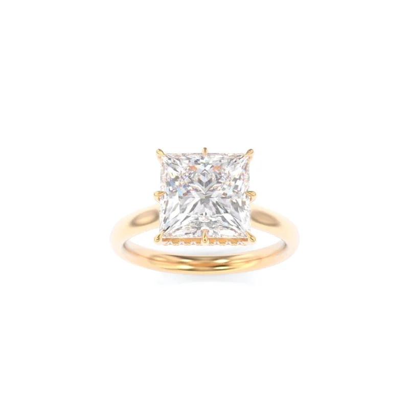 gold solitaire engagement rings for women -LynnieBeth Solitaire Princess