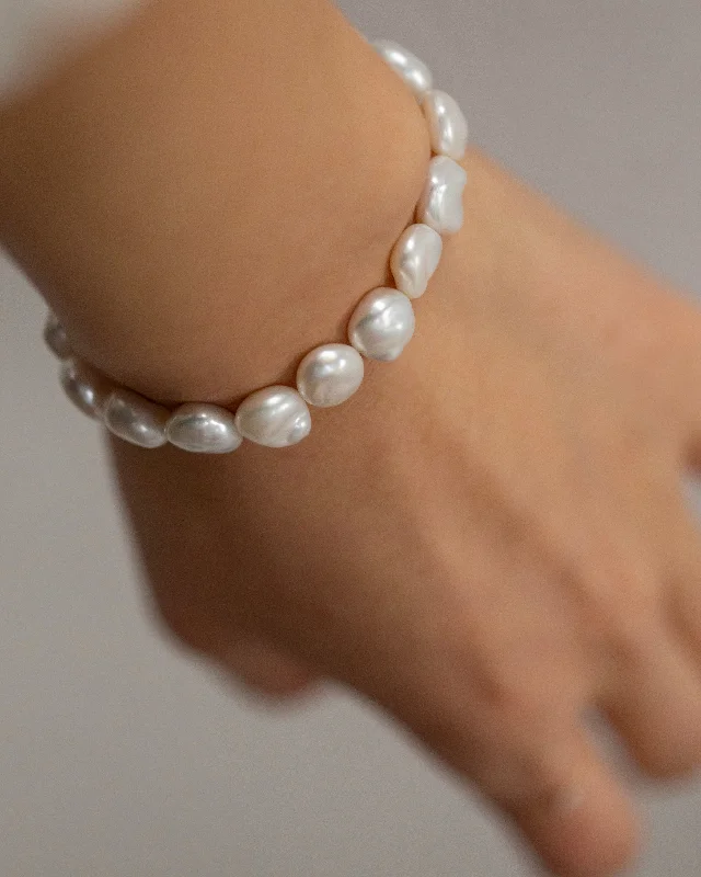 custom charm bracelets for women -Organic pearl bracelet