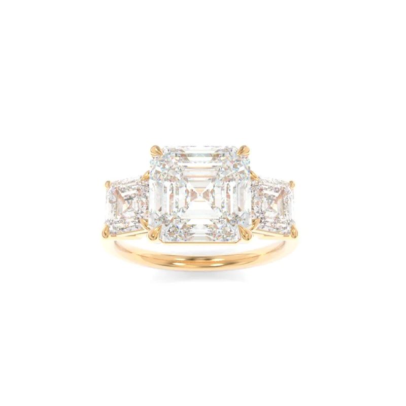 yellow gold engagement rings for women -Samantha Solitaire Asscher