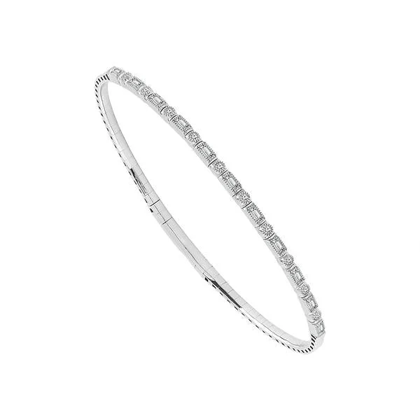 women’s adjustable charm bracelets -14 Karat White Gold Diamond Bracelet