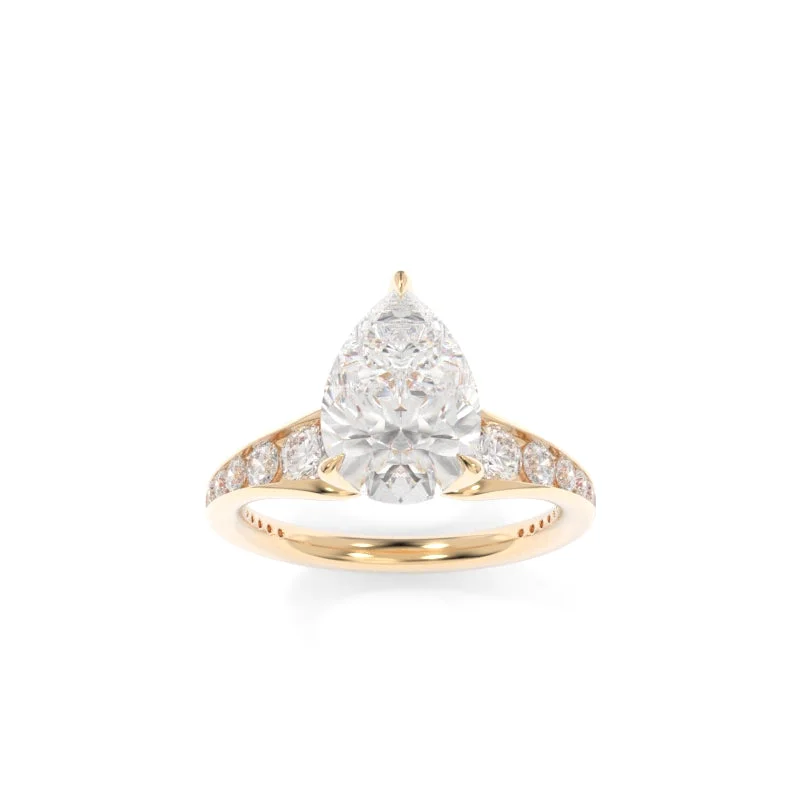 engagement rings with cushion-cut diamonds for women -Collins Ring Pear