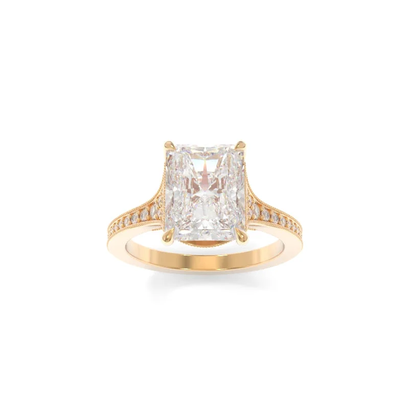 engagement rings with hidden halos for women -Viola Ring Radiant