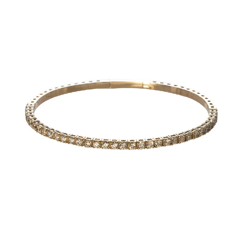 women’s vintage bracelets -2ctw Diamond 14K Yellow Gold Flexible Tennis Bangle