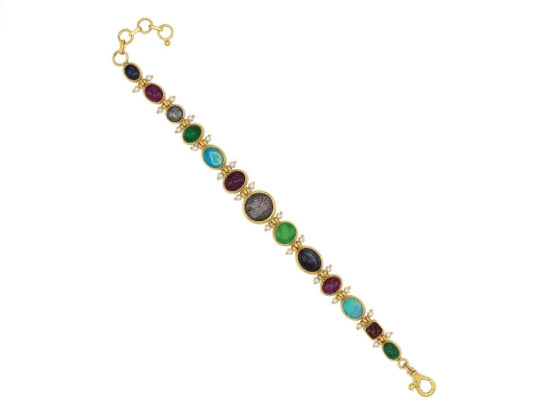 women’s friendship bangles -Antiquities Gold & Mixed Stone Bracelet