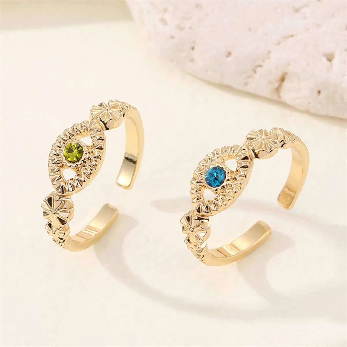 engagement rings with radiant cut diamonds for women -European Retro Simple Full Diamond Hollow Eye Ring Open Ring Female