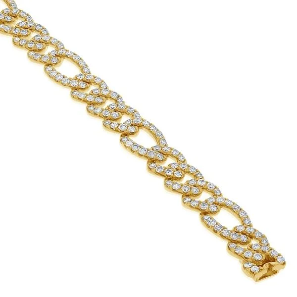 gold wedding bangles for women -Diamond Figaro bracelet