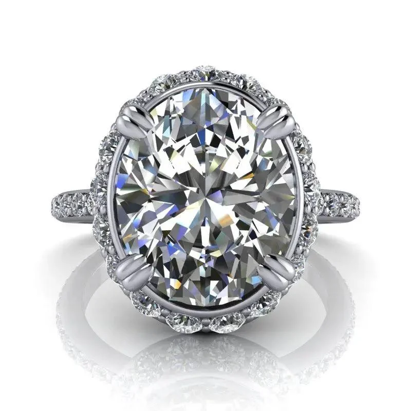 white gold engagement rings for women -Verna No. 1 Moissanite Ring