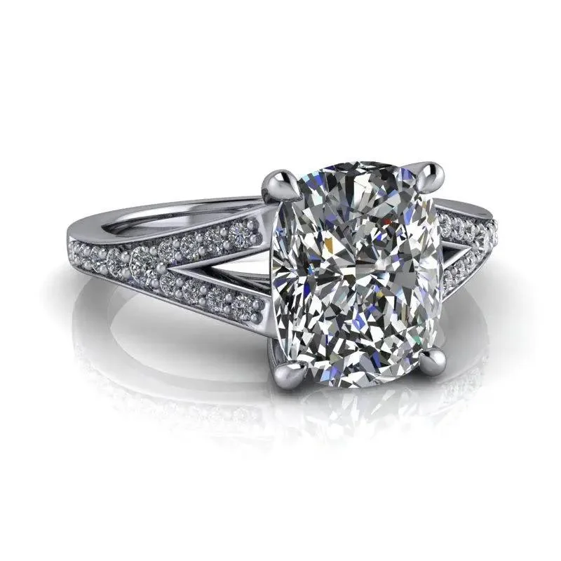 engagement rings with white diamonds for women -Rowan No. 1 Moissanite Ring