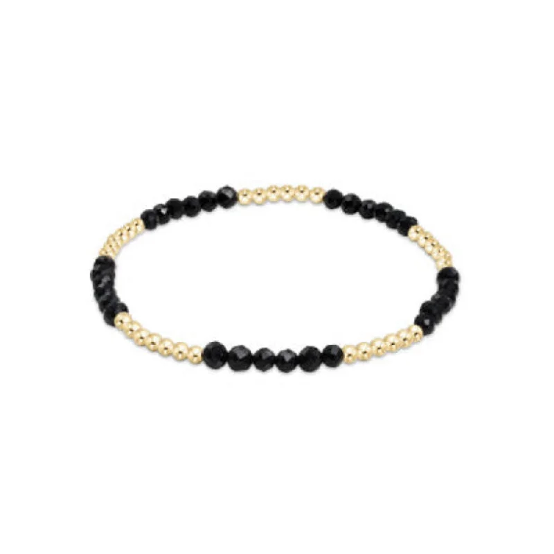 women’s statement bracelets -enewton 6.25" Blissful Pattern 2.5mm Bead Gemstone Bracelet - Faceted Onyx