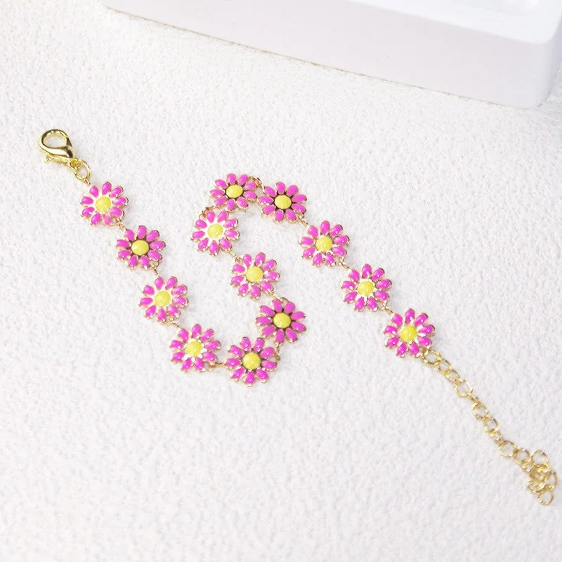 Pink Large Daisy Bracelet