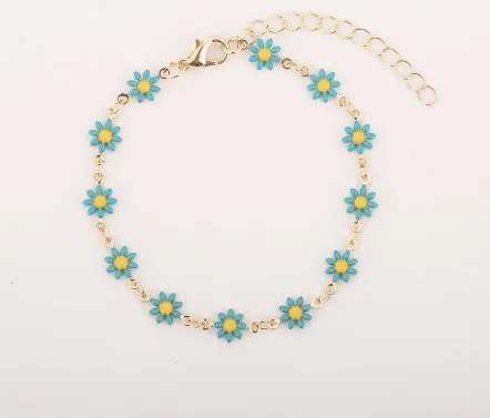 Sky Blue Little Daisy Bracelet