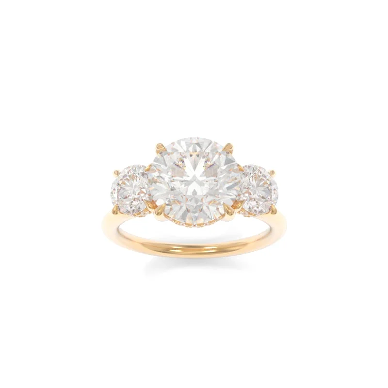 solitaire engagement rings for women -Taylor Three Stone Solitaire Round