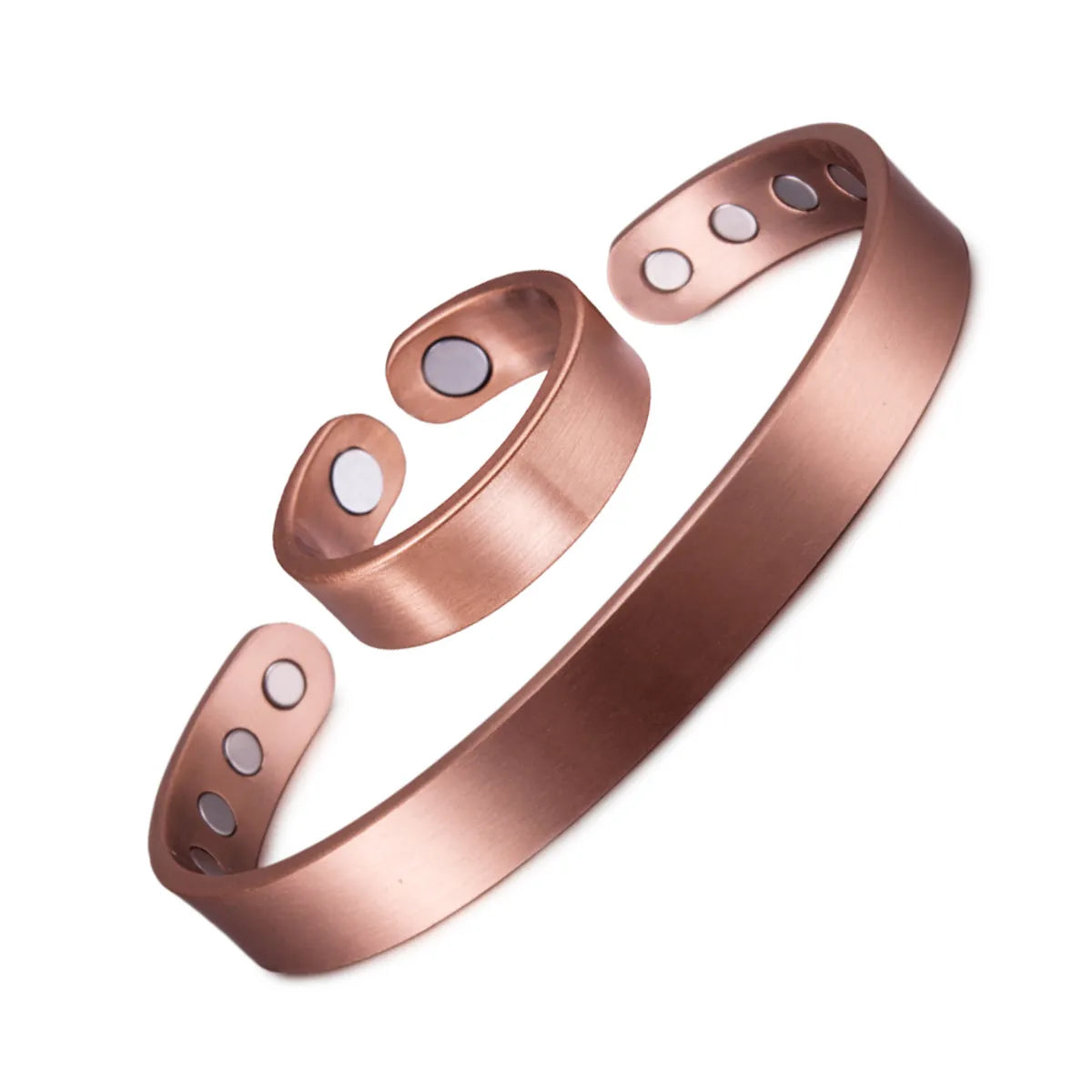 gold cuff bracelets for women -Retro Solid Color Magnetic Material Copper Rings Bracelets