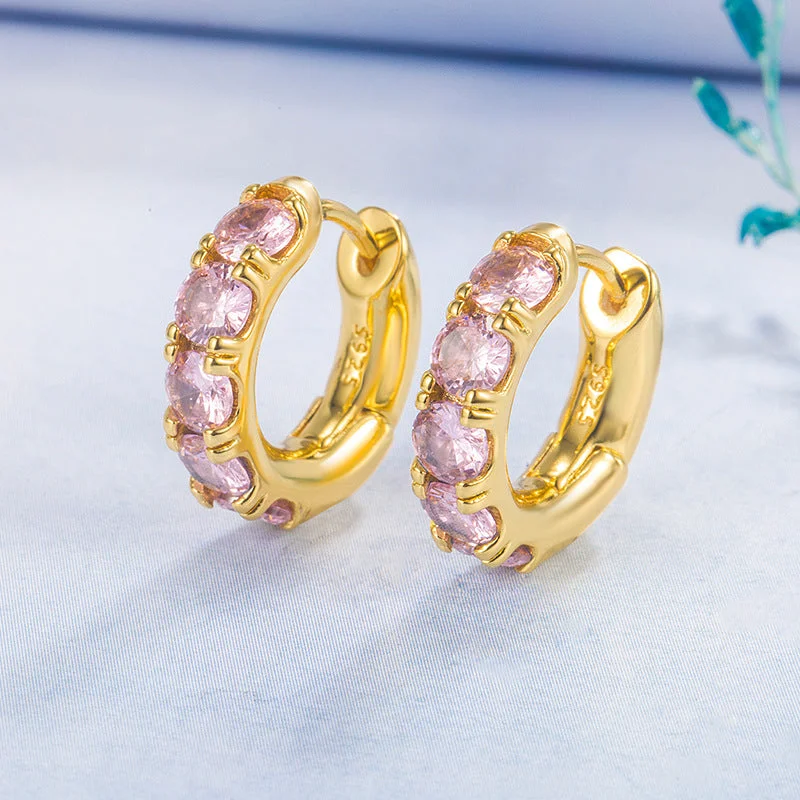 Pink Diamond Earrings [Yellow Gold]]