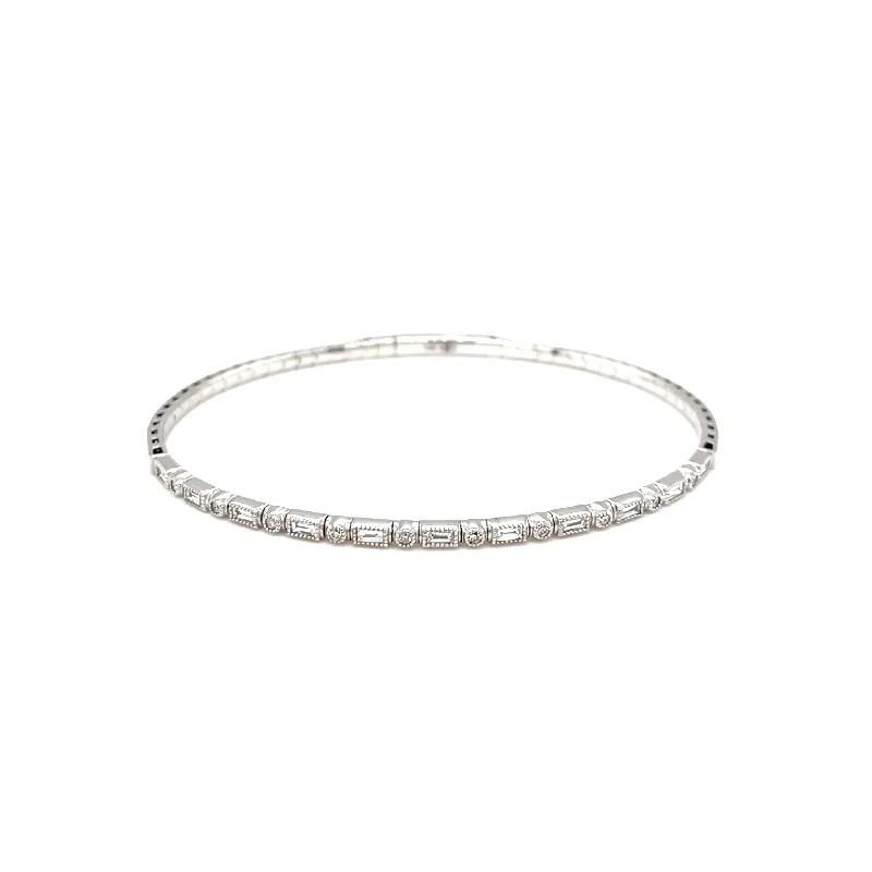 handmade bracelets for women -14 Karat White Gold Diamond Bracelet