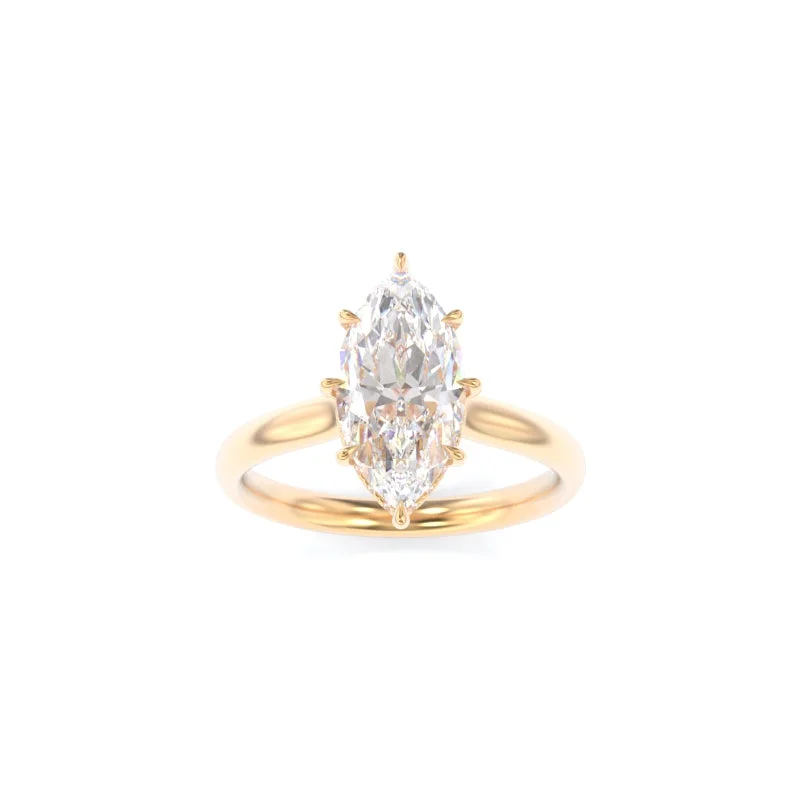 engagement rings with colored stones for women -LynnieBeth Solitaire Marquise