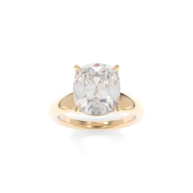 engagement rings with a thin band for women -Arden Solitaire Old Mine Cushion