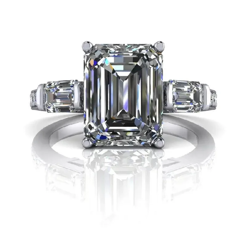 pave engagement rings for women -Lyla No. 1 Moissanite Ring