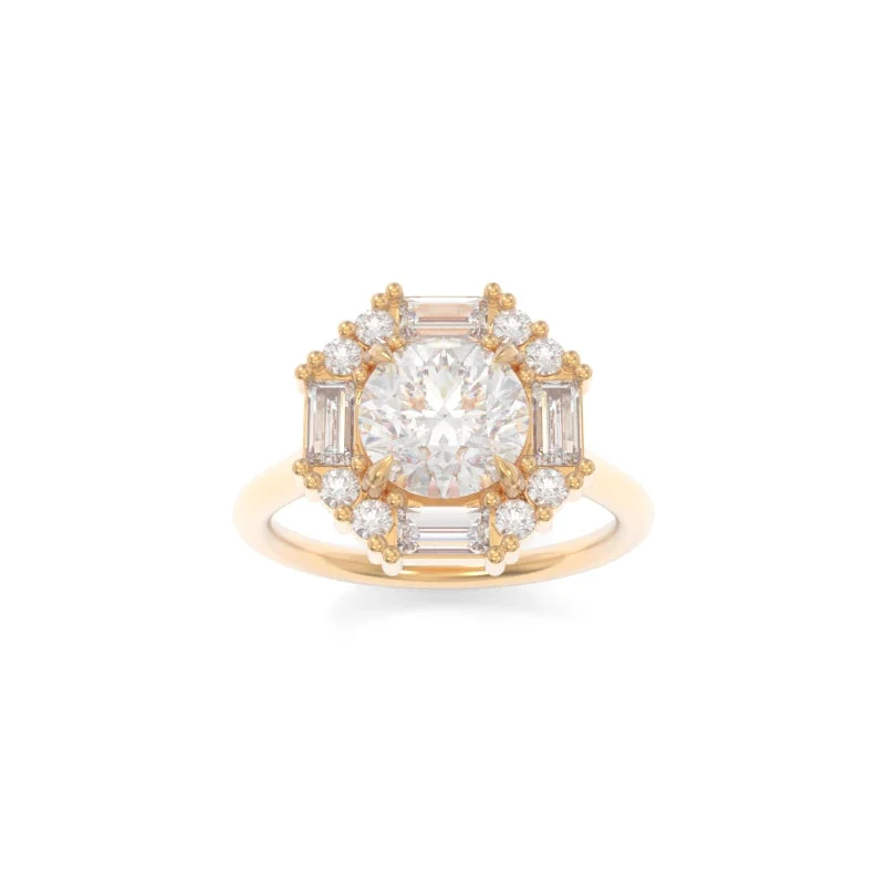 engagement rings with diamonds and sapphires for women -Cordelia Solitaire Round