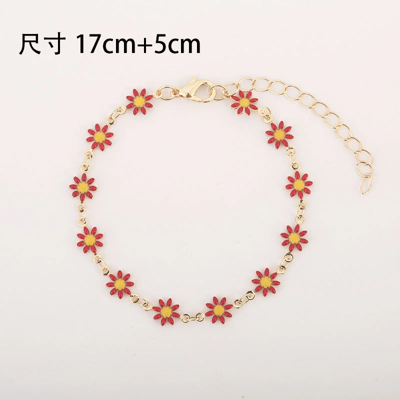 Red Daisy Bracelet