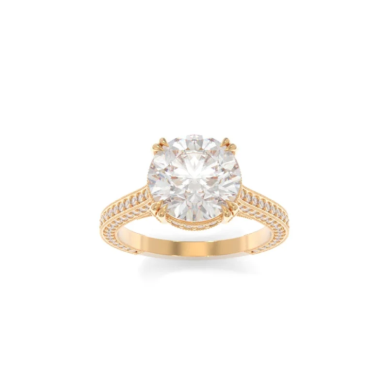 eco-friendly engagement rings for women -Quinn Ring Round H&A