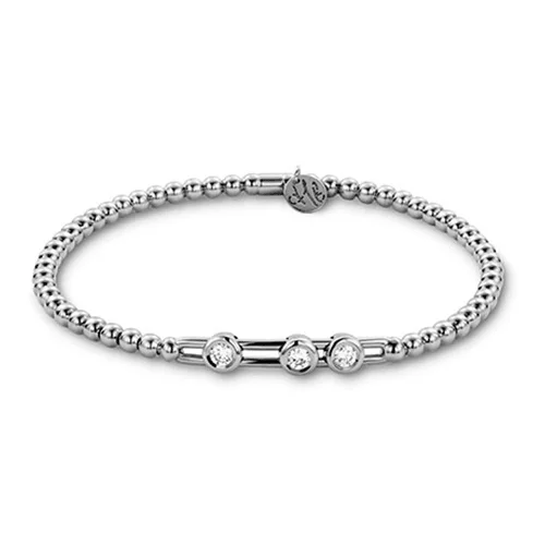 thin bangles for women -0.28ctw, 18K White Gold Tresore Stretch Bracelet