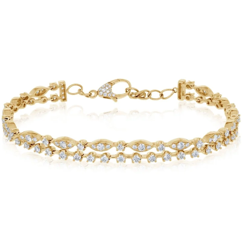 women’s designer bracelets -KWIAT Duet Two Row Diamond Bracelet