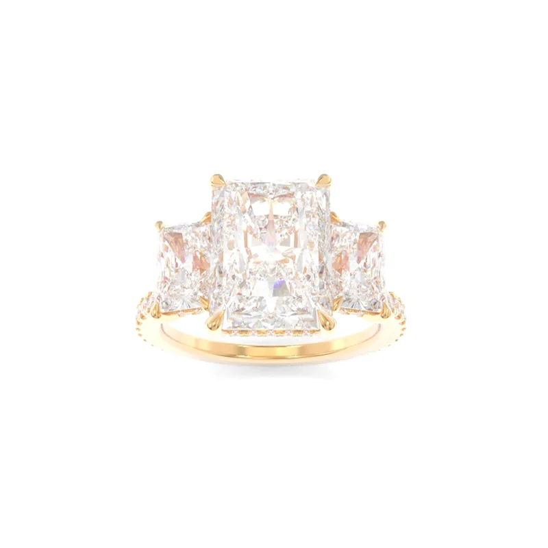 modern engagement rings for women -Taylor Three Stone Ring Radiant