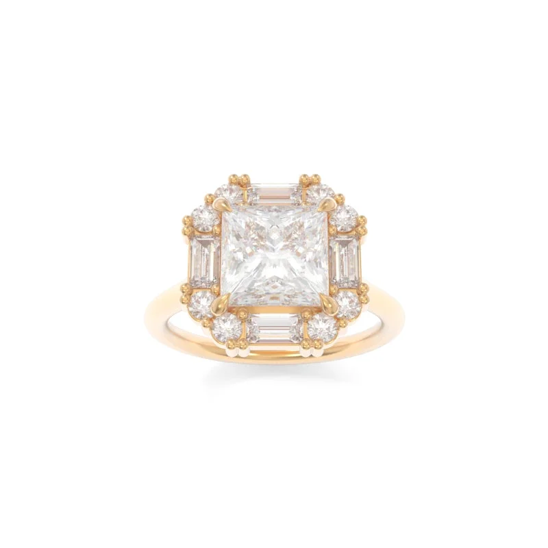 antique style engagement rings for women -Cordelia Solitaire Princess