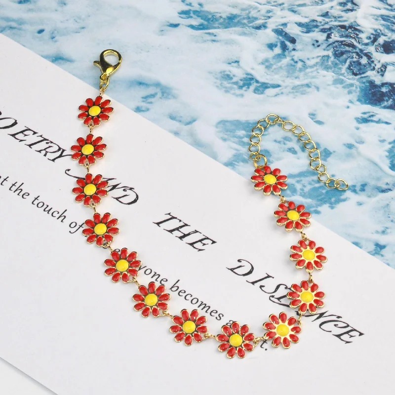 Red Big Daisy Bracelet