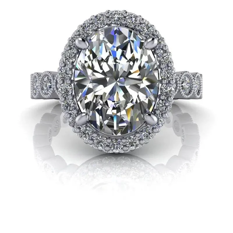 personalized engagement rings for women -Ginny No. 1 Moissanite Ring