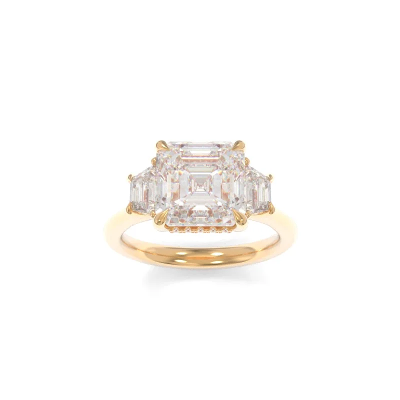 engagement rings with small diamonds for women -Blair Solitaire Asscher