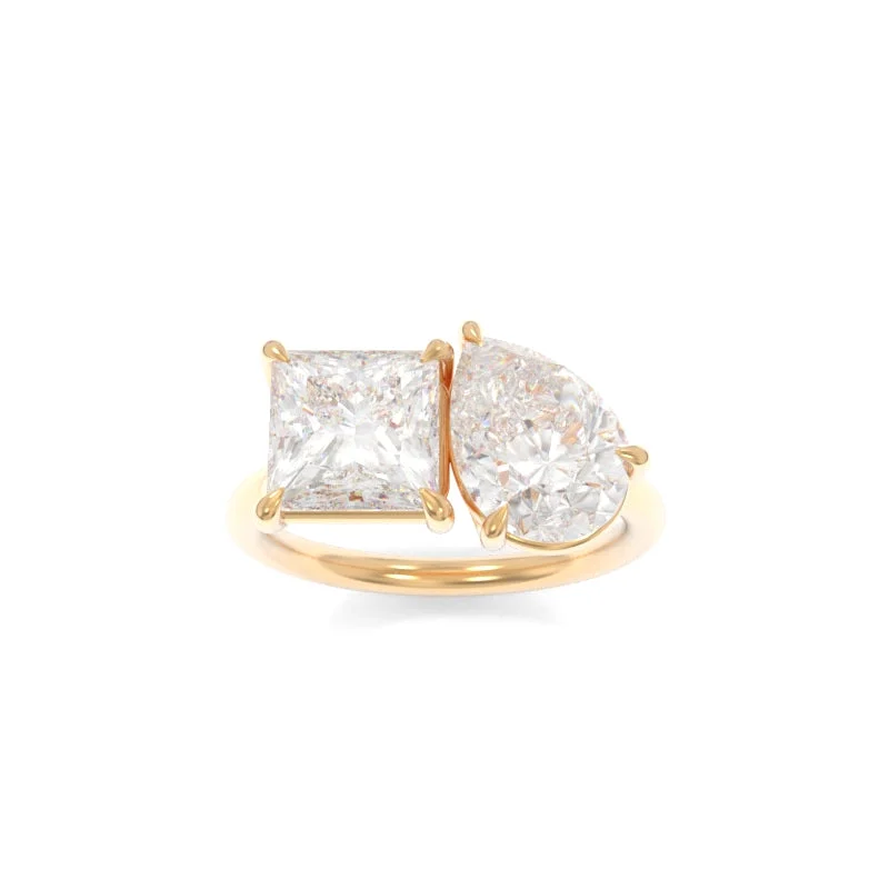 rose gold solitaire engagement rings for women -Valentina Ring Princess