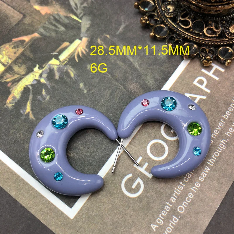 Om980 Blue Ear Studs