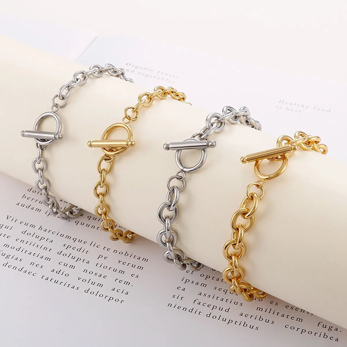 rose gold bracelets for women -Fashion Solid Color Titanium Steel Plating Bracelets 1 Piece