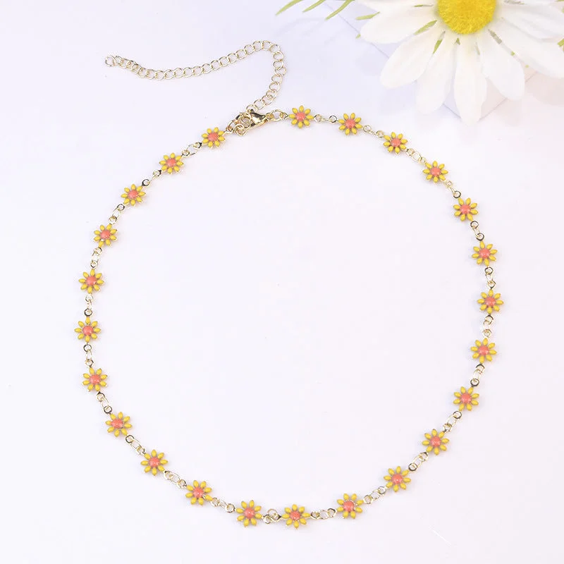 Yellow Little Daisy Necklace