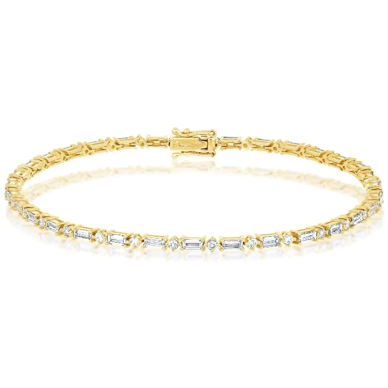 women’s gold bracelets with diamonds -1.82 Carat Mixed Diamond Fashion Tennis Bracelet