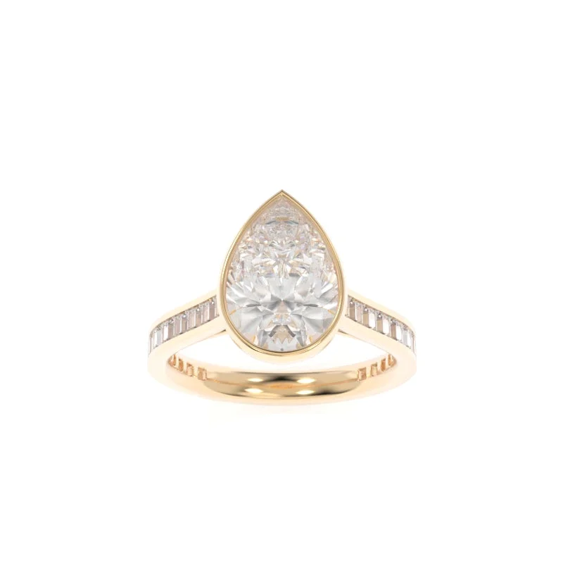 affordable diamond engagement rings for women -Gwen Ring Pear