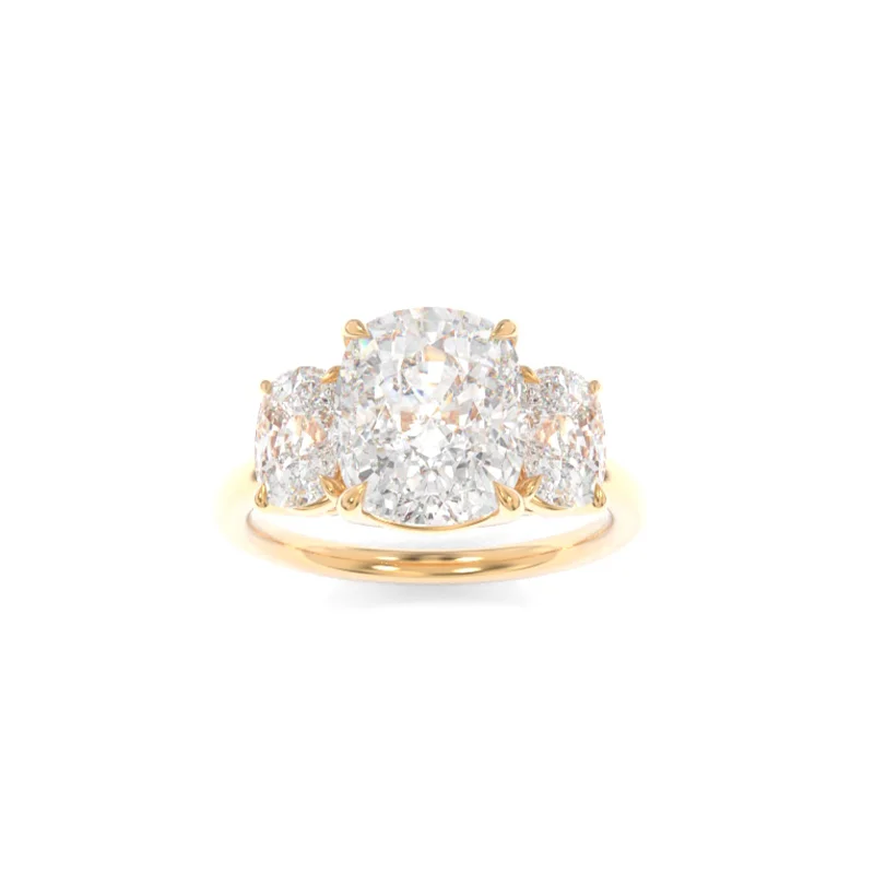 geometric engagement rings for women -Samantha Solitaire Elongated Cushion