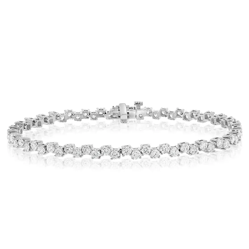 chunky bracelets for women -4.20 Carat Zig Zag Diamond Bracelet