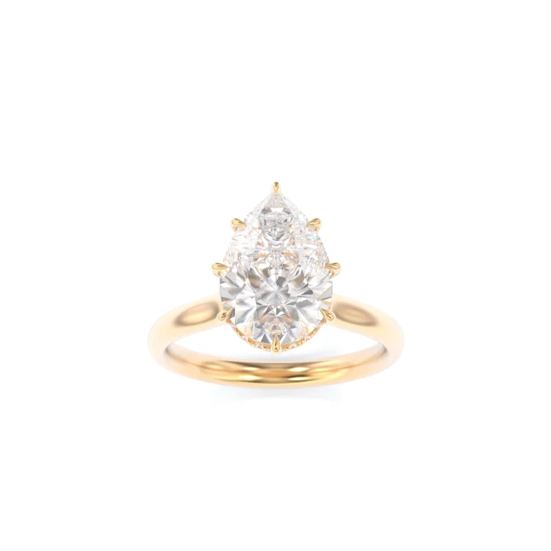 platinum solitaire engagement rings for women -LynnieBeth Solitaire Pear