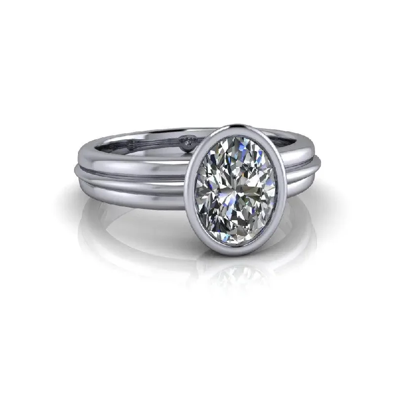 engagement rings with small diamonds for women -Stephi No. 1 Moissanite Ring