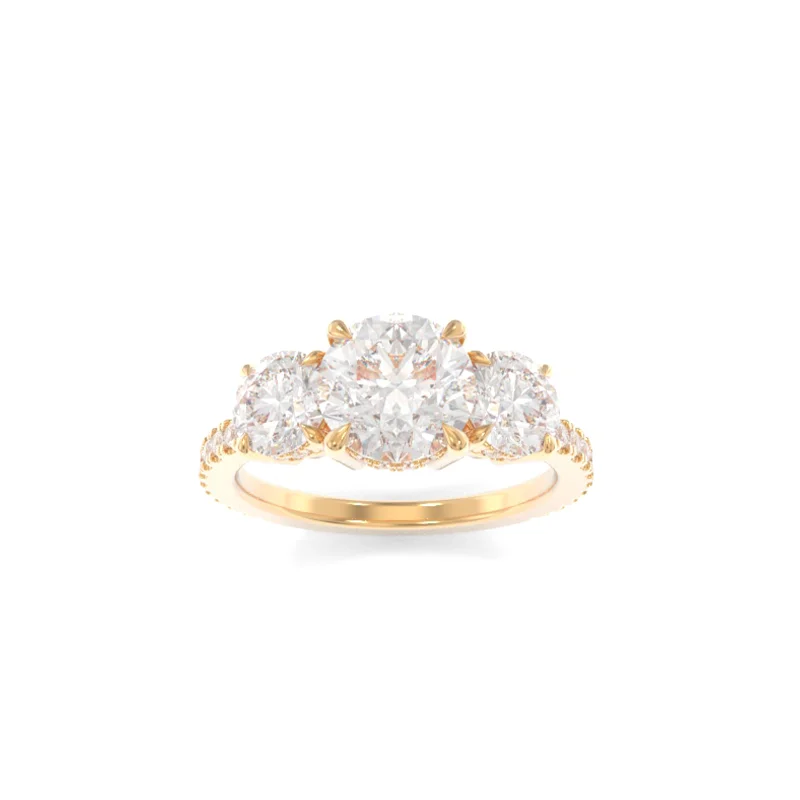 engagement rings with round diamonds and rubies for women -Samantha Ring Round