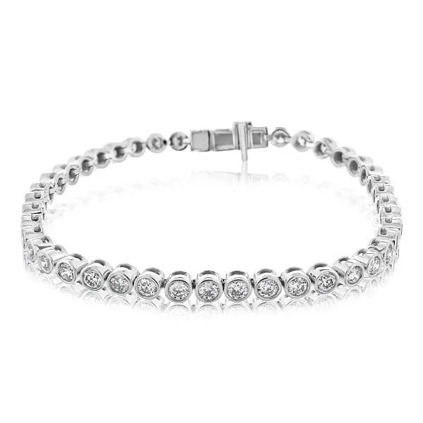 multi-layered bangles for women -Diamond Bezel Bracelet